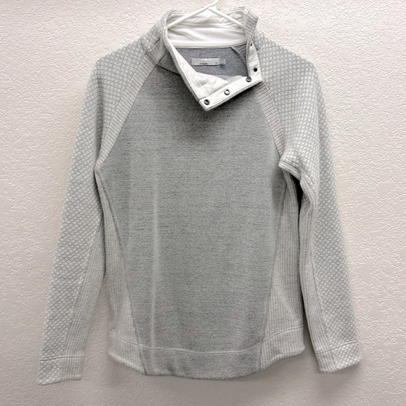 PrAna Pullover Snap up Turtleneck Mid Weight Wool Blend Layer Long Sleeve top S - Picture 1 of 6
